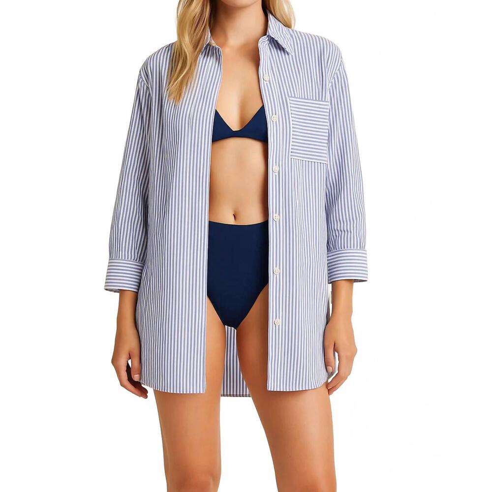 NEW IVY COAST amelia top in nautical stripe blue - Picture 3 of 3